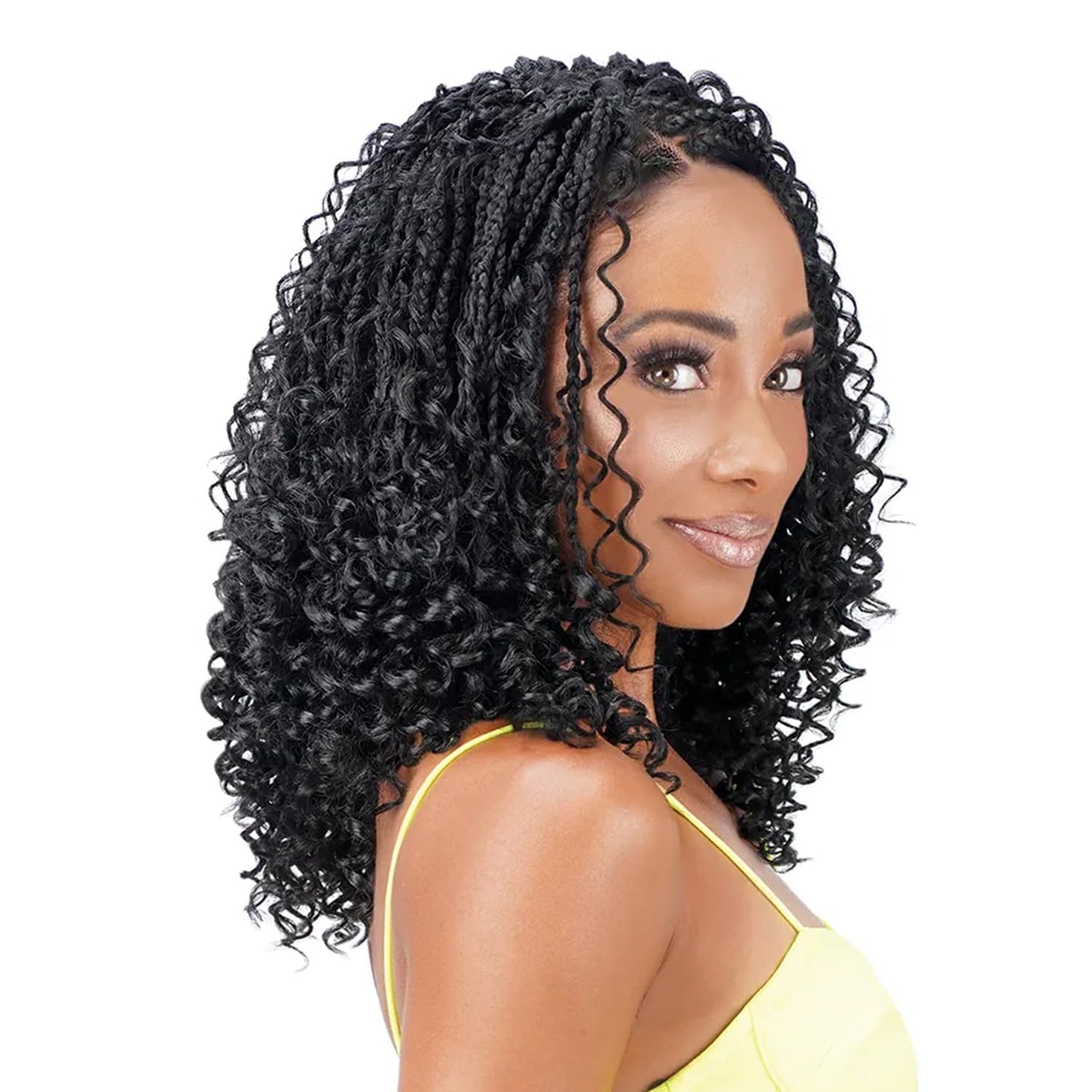 Royal Zury Crochet Briad V-shape Finish Style V11 Boho Curly (12+13+14) (Medium Brown 4)