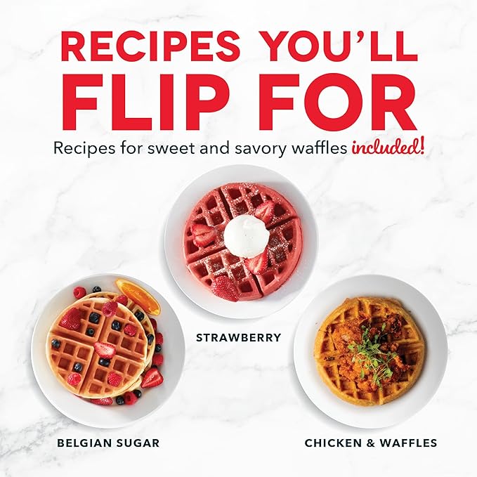 DASH Flip Belgian Waffle Maker With Ceramic Coating for Individual 1" Thick Waffles – Cream