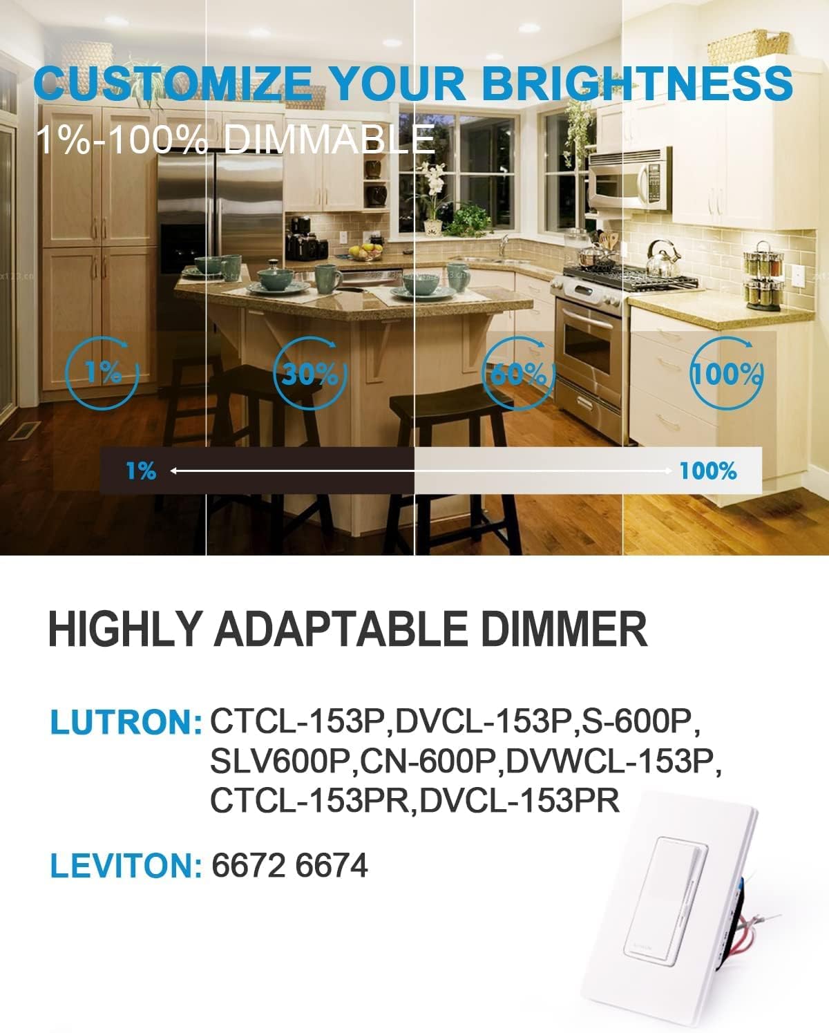 Lightdot 6in LED Recessed Light 12W 1200LM Dimmable IC & Damp Rated 5/6 Inch Downlight 3000K/4000K/500