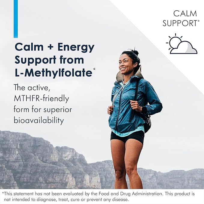 Metabolic Maintenance L-Methylfolate 15 mg - L Methyl Folate, Methylfolate Supplement for Women & Men, Methylated Vitamin B9 (5-MTHF) for Brain Health, Focus, and Calm - 60 Capsules (Pack of 1)