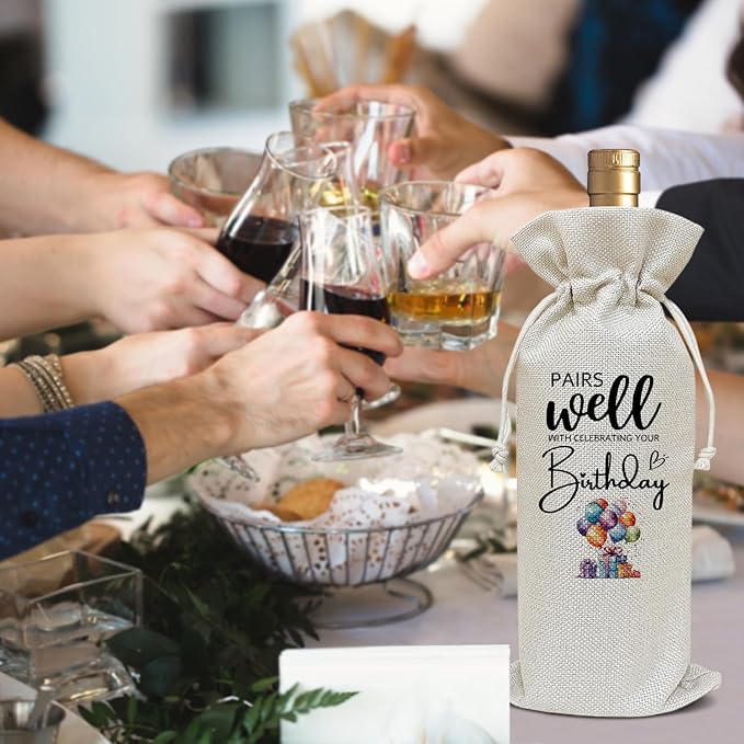 Birthday Gifts for Women Daughter Wife Mom, Grandma Mom Birthday Gifts, 30/40/50th Birthday Gifts for Her, Birthday Party Favor Wine Bag Decoration Supplies, Wine Gifts for Women /01