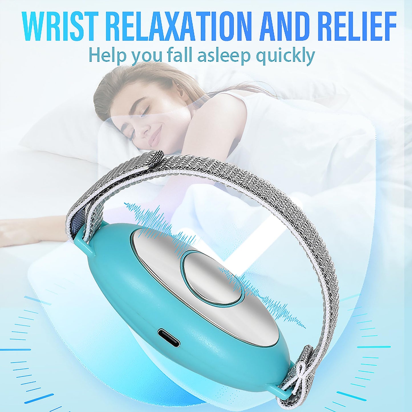 MEDAMOC Sleep Aid Device, 3 Modes Palm Sleep Massage Handheld Microcurrent Anxiety Device Insomnia Relief