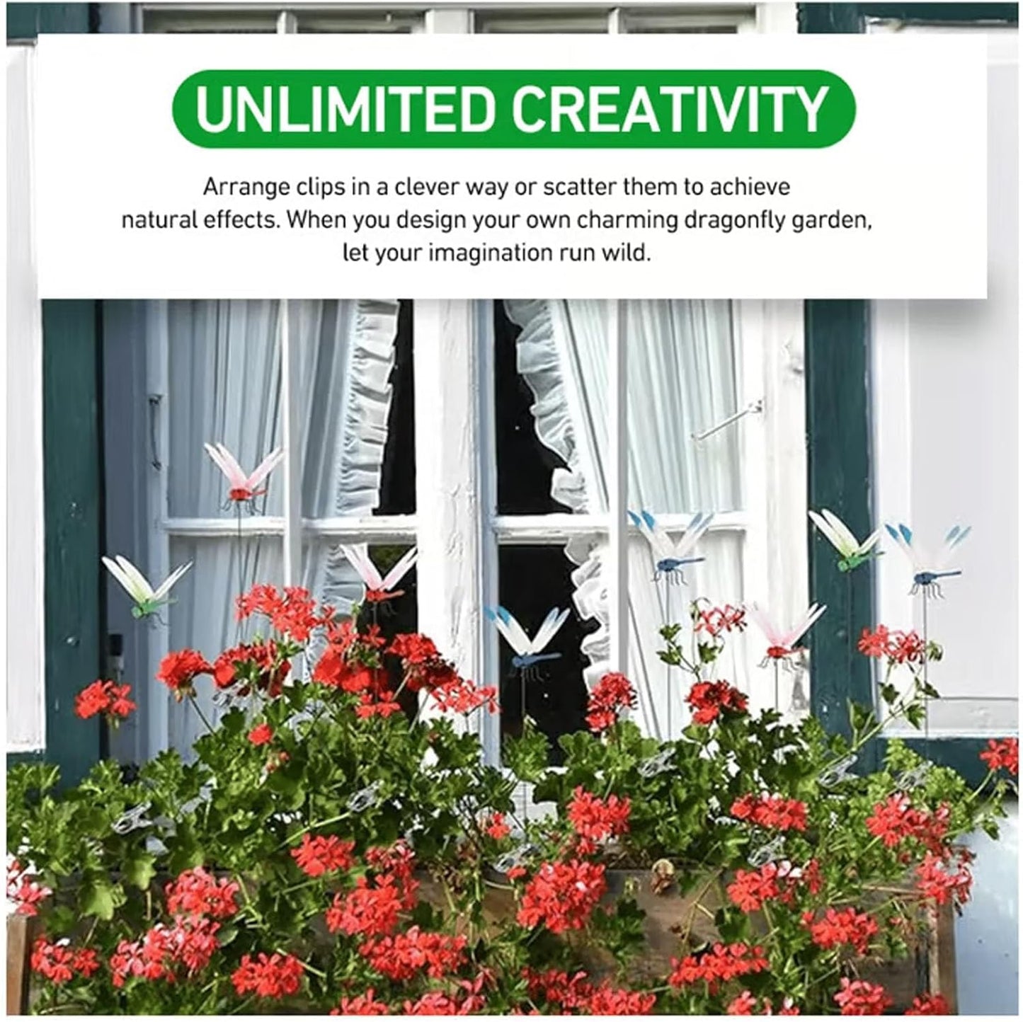 Indoor & Outdoor Fake Dragonfly Rod Clip,Dragonfly Clip Bug Repellent, 3D Dragon Fly Garden Stakes & Hat Simulation Decor, Garden Bird and Fly Scare Devices (4PCS-Mixed)