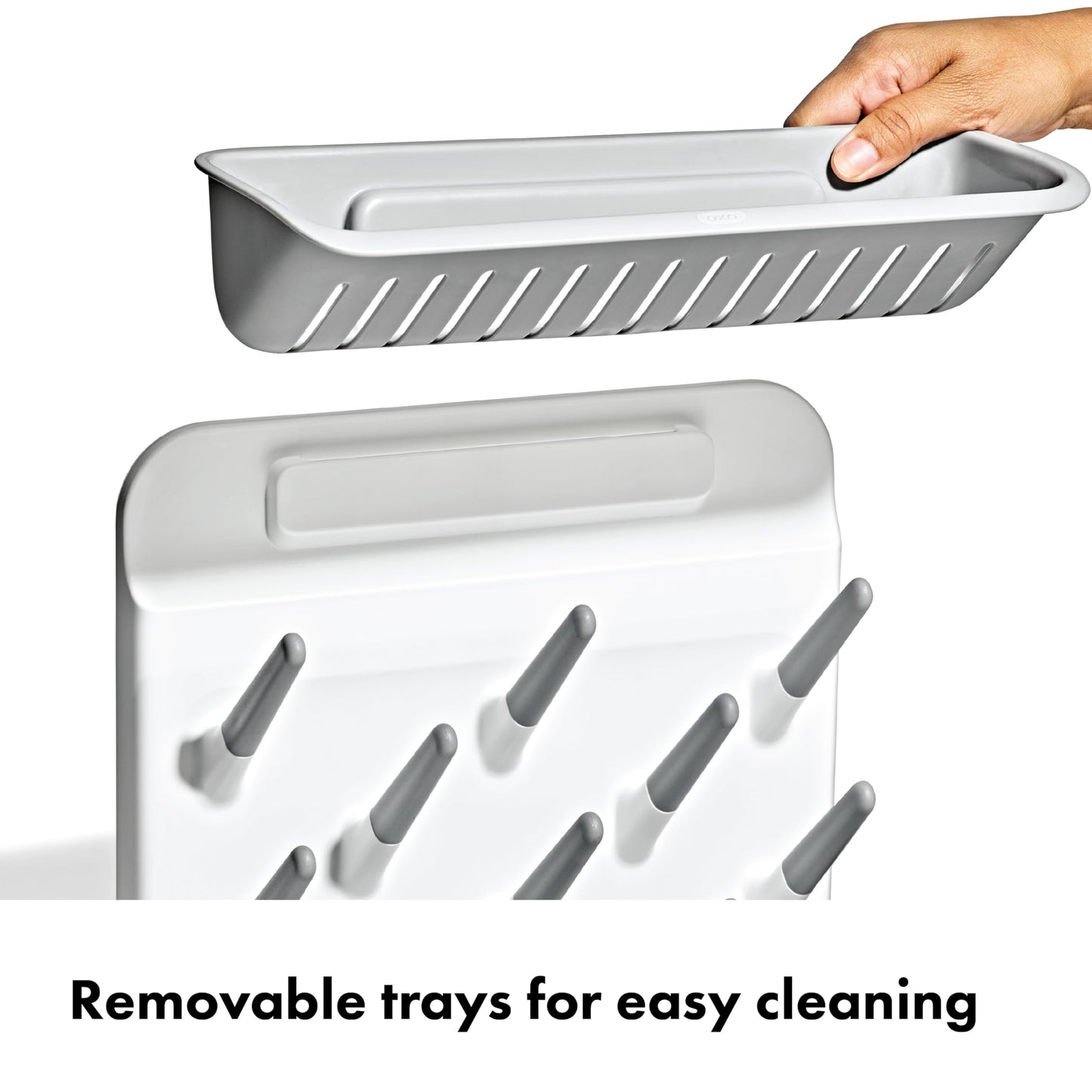 OXO Tot Expandable Drying Rack – Space-Saving Drying Rack | Newborn and Baby Essentials | Breastfeeding Essentials | Dry Baby Bottles | Save Space in Kitchen