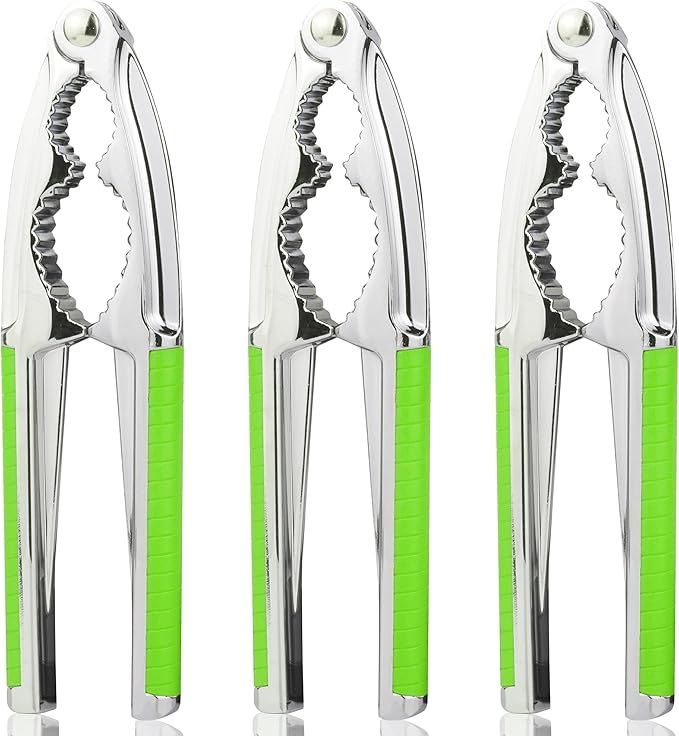Crab Crackers and Tools, 3 Pcs Crab Crackers with Non-slip Handle, Lobster Crackers and Tools, Seafood Tools Set, Nut Cracker Set, Home Restaurant Kitchen Tools, Green
