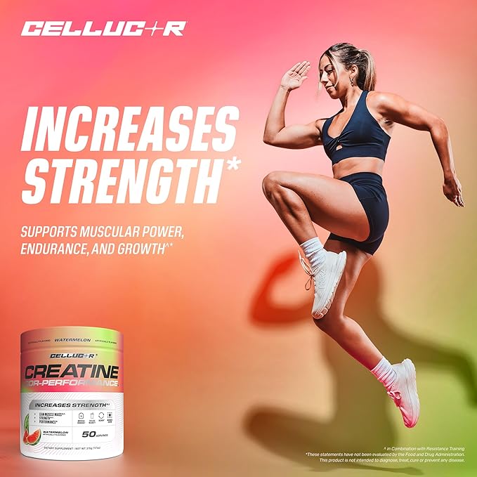 Cellucor Creatine Powder, Watermelon Flavor - Increases Strength, Lean Muscle Mass & Endurance, Micronized Creatine for Fast Absorption, 5g Creatine per Serving, 50 Servings