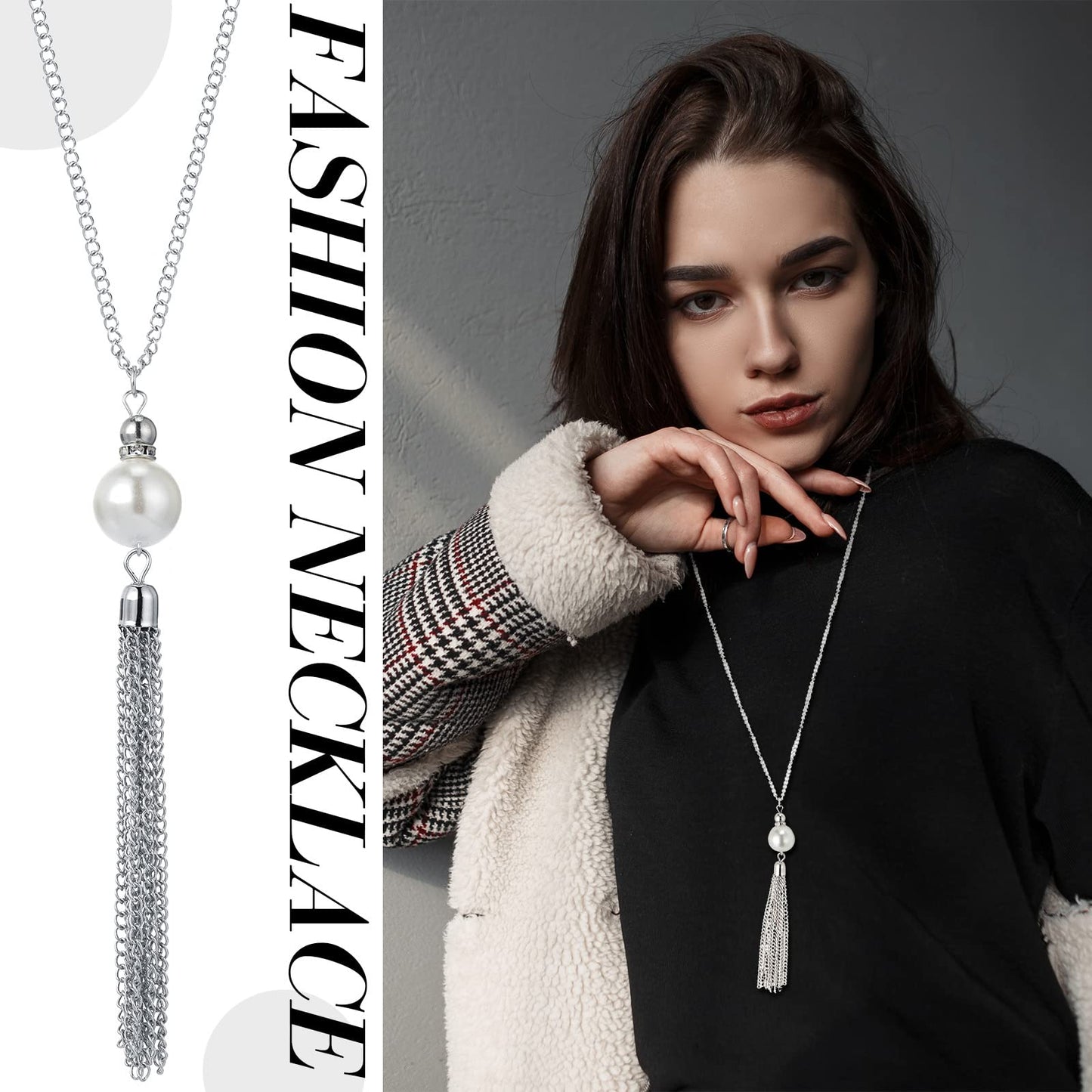 Hicarer 12 Pieces Long Pendant Necklace Set Y Tassel Leaf Circle Bar Necklace for Women (Multiple Shape)