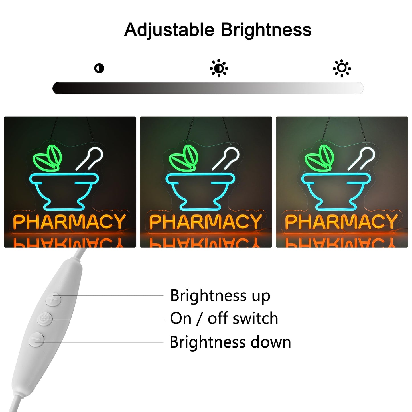 Jomobuty Pharmacy Neon Sign Led Neon Lights For Business Medicine Shop Rx Drug Store Wall Decor Ultra Bright Dimmable Neon Billboard Grand Opening Gift  Usb Powered  16.1 X 12.6
