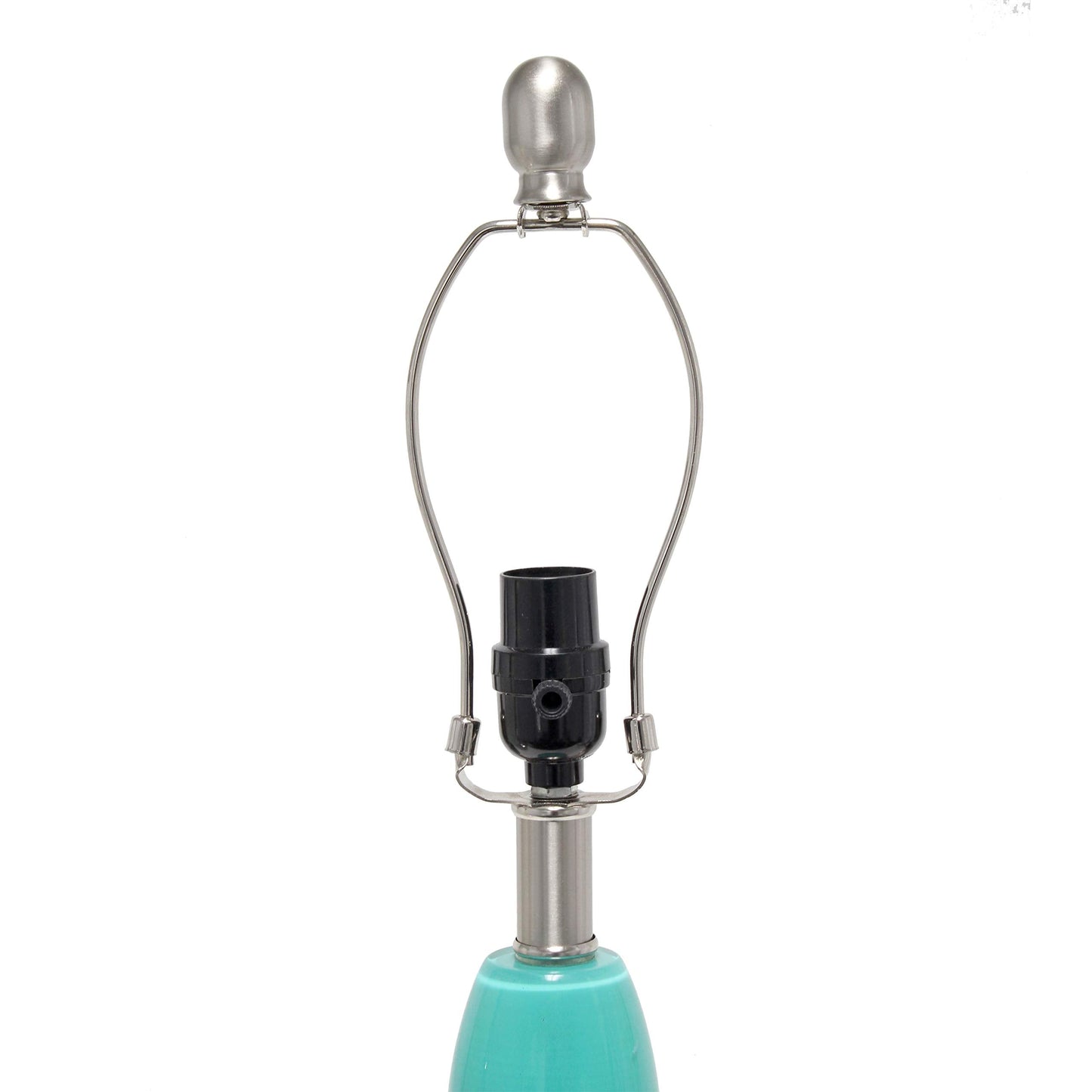 Elegant Designs LT3315-TEL Contemporary Glass Table Lamp, Teal, Curved Design