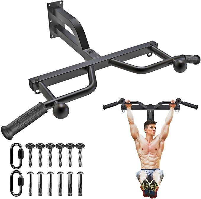 Kipika 48" Ceiling Mounted Pull Up Bar, Heavy Duty Multi-Grip Chin Up Bar,Mounted Pullup Bar, Adjustable Height, Pull Up B...