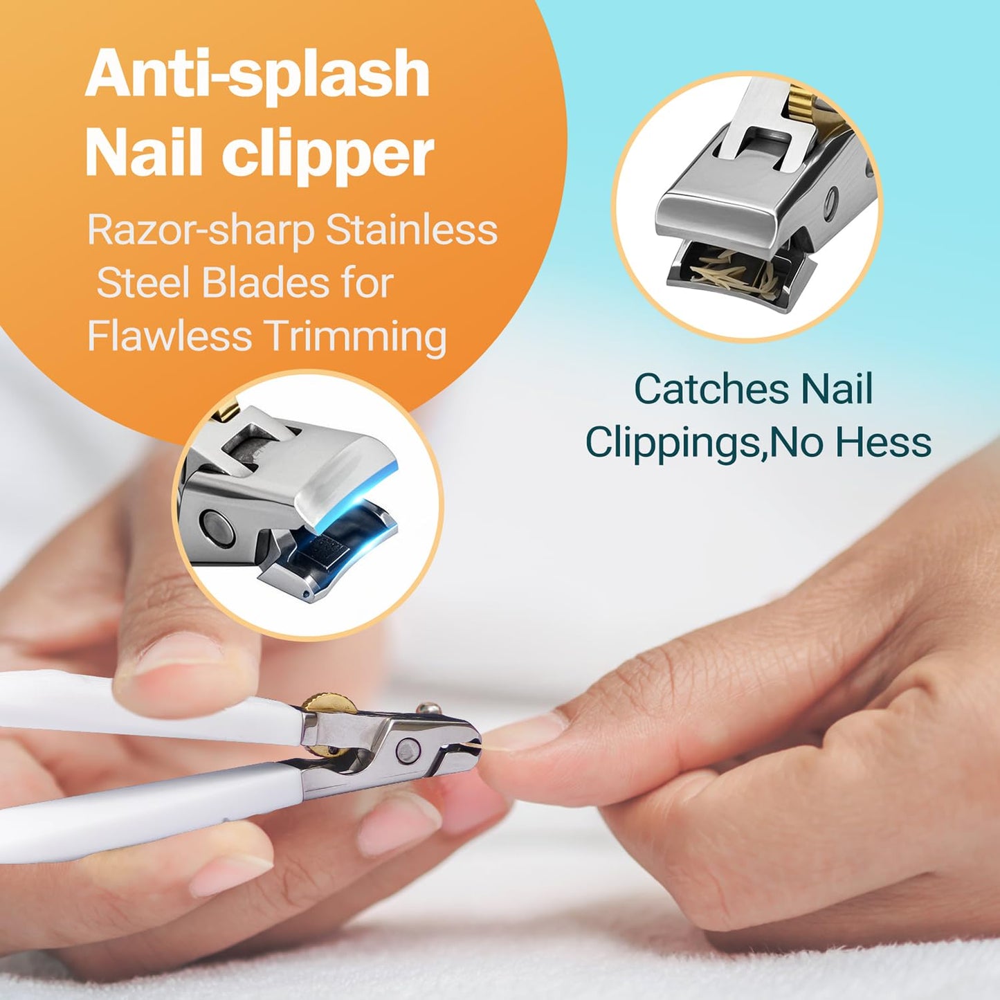 UANRNA Heavy Duty Nail Clippers for Thick Toenails & Fingernails - Razor-Sharp Stainless Steel Blades with Wide Jaw, Anti-Slip G