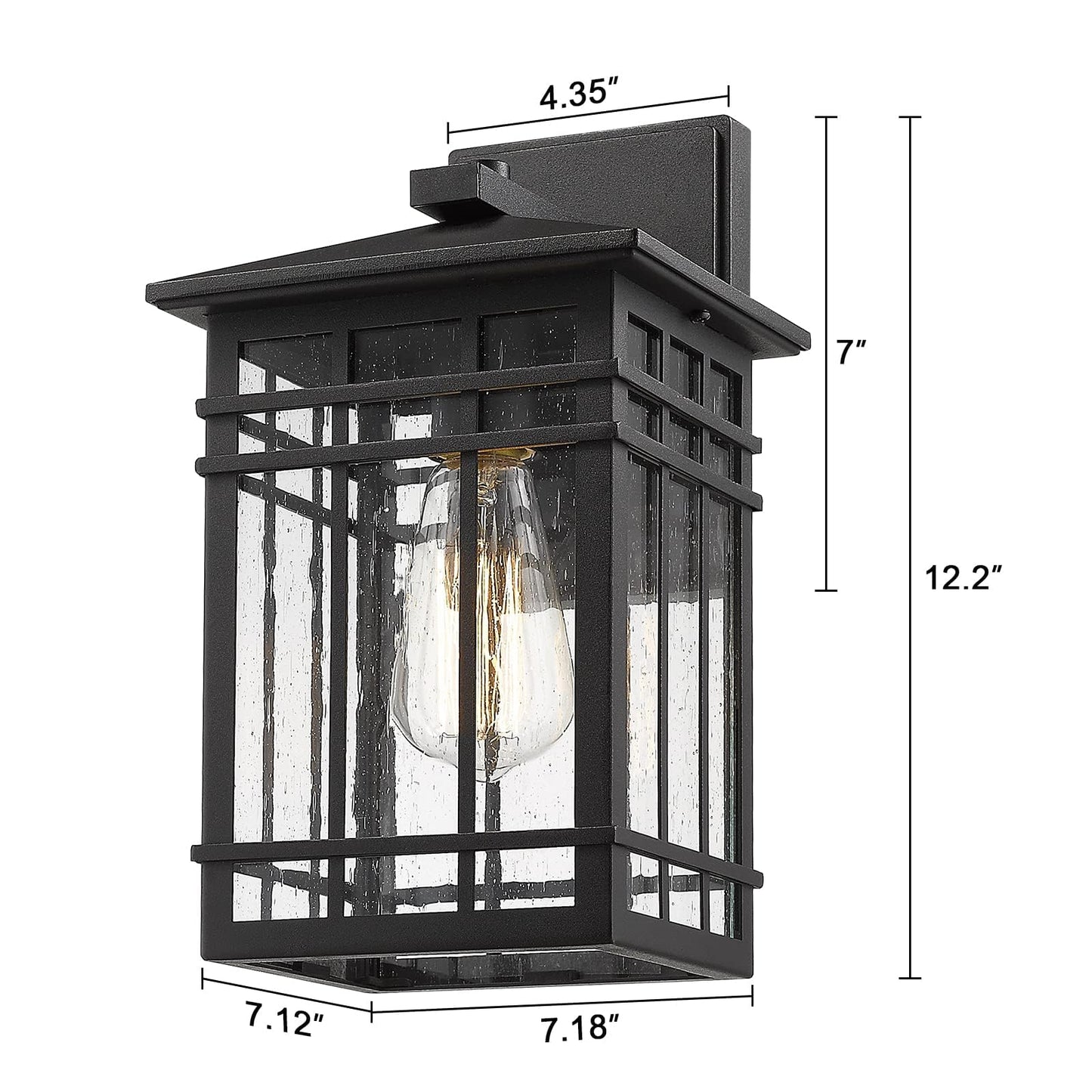Rosient Outdoor Wall Lantern  Exterior Light Fixture  Waterproof Outdoor Wall Lighting Fixture Outside With Seeded Glass For Porch  Garage  Patio  Hallway  Entryway  2 Pack