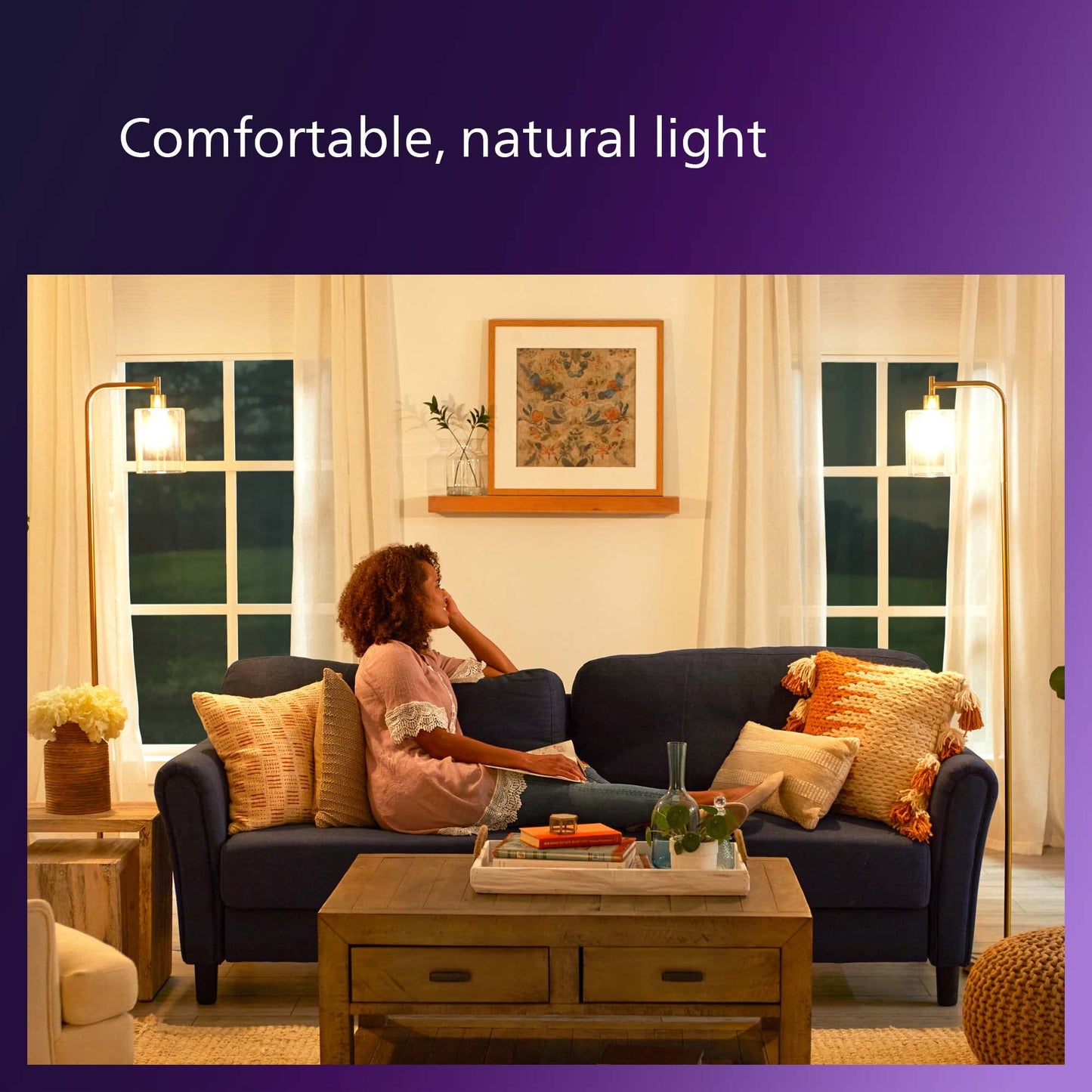 PHILIPS LED 60W A19 4-Pack Ultra Definition Soft White (2200K) 800 Lumen (8W=60W) Dimmable Flicker Free Light Bulbs