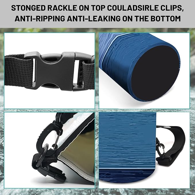 Waterproof Dry Bag,Roll Top Blue Ombre Rustic Barn Wood Small Waterproof Backpack 5L/10L/20L Floating Lightweight Bags for Kayaking, Boating, Fishing, Swimming Camping with Waterproof Phone Case