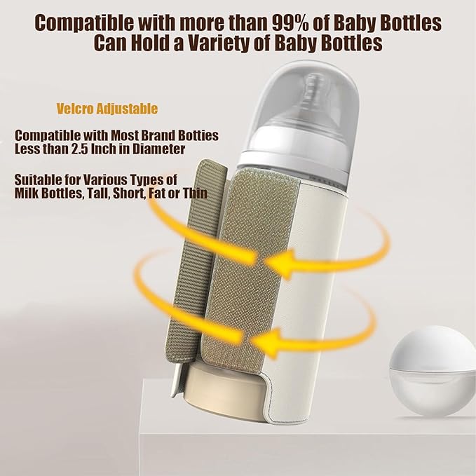 Portable Bottle Warmer for Travel, 10000mAh Battery-Powered, Fast-Heating & Long-Lasting Warming UP to 10H, Waterless Milk Warming for Comfortable Baby Feeding On The Go (10000mAh)