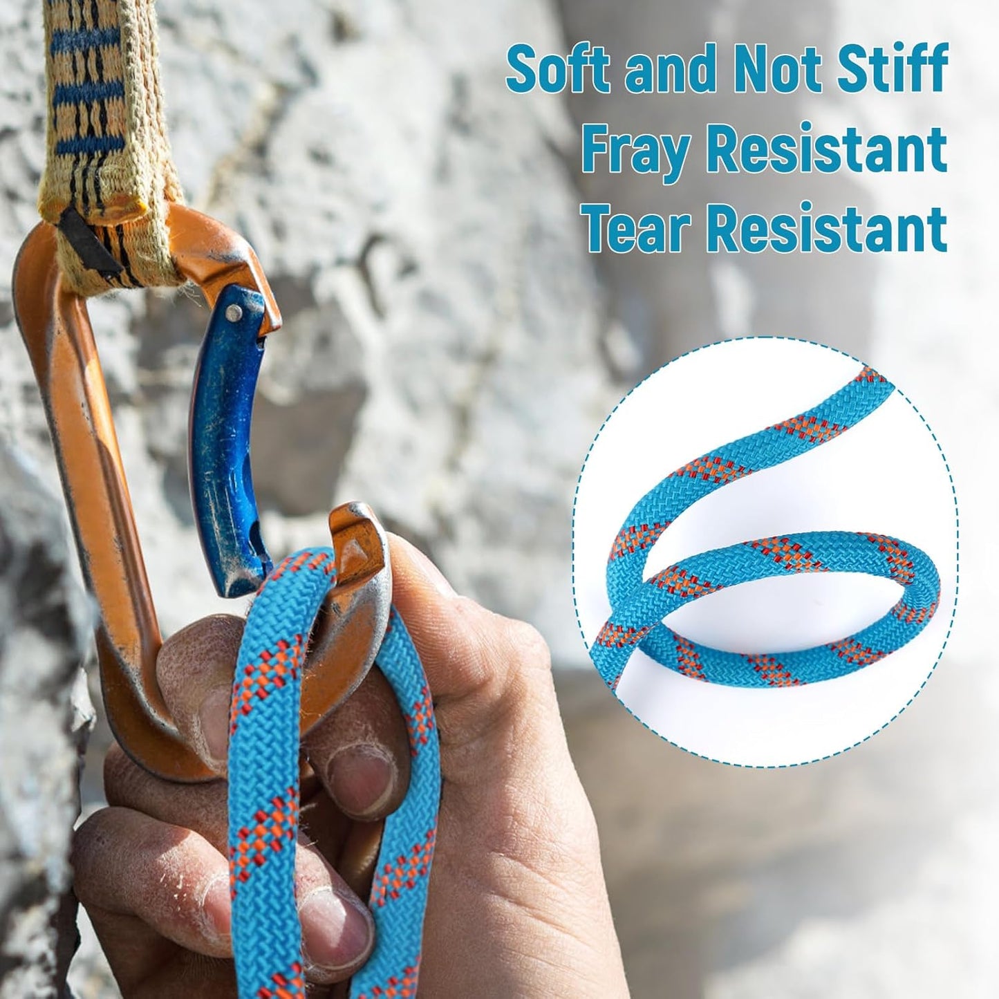 Arborist Rope Climbing Rope Outdoor Rope Sailing Rope Heavy Duty Rope 1/2 Inch Rope 48 Strands Bull Rope for Construction Climbing Swing Sailing