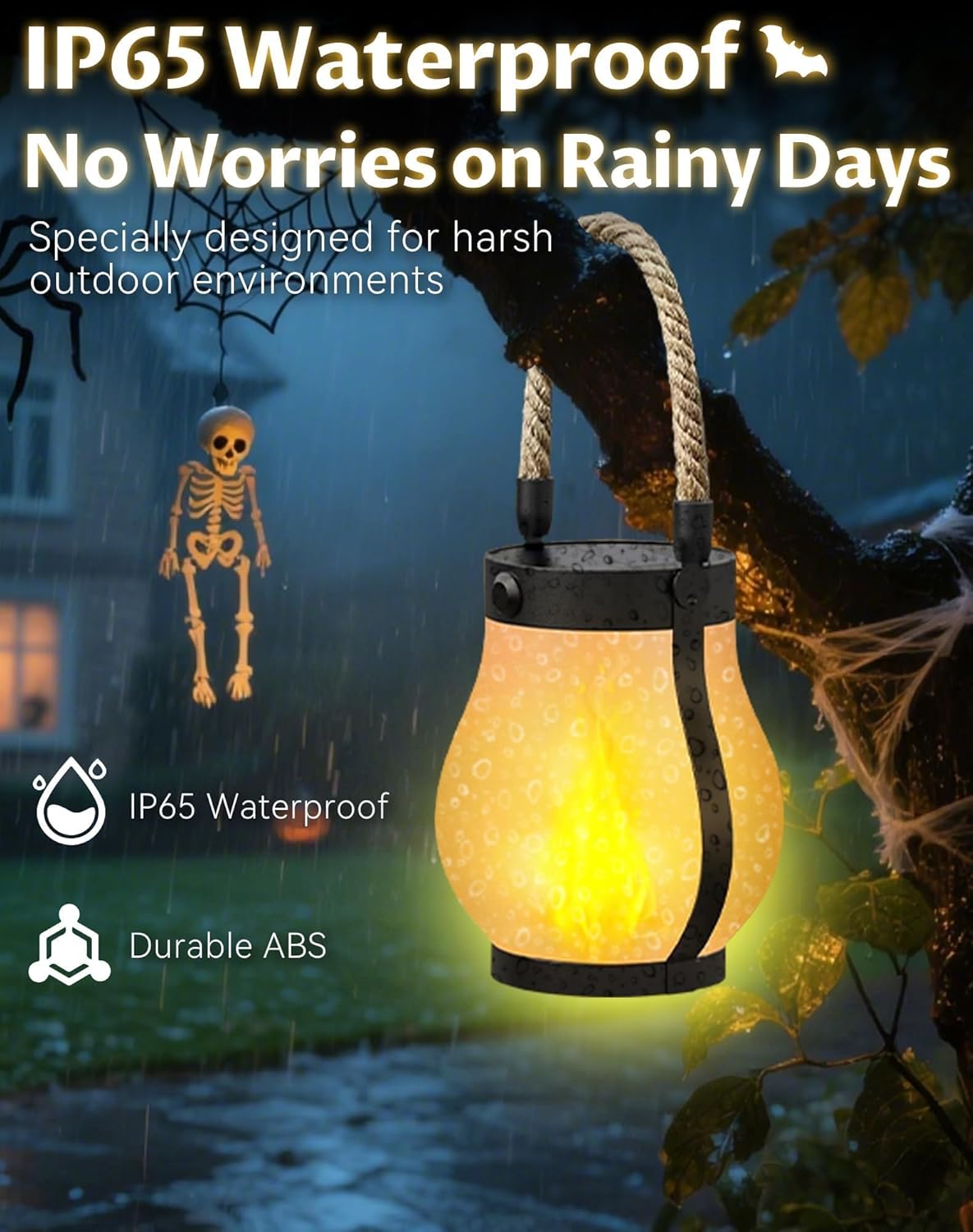 Kaliqo Solar Lanterns Outdoor Lights, Hemp Rope Flame Lights, Dancing Flame Solar Lights,It is Suitable for Outdoor Camping, Home Garden Decoration, Etc. (3pcs)