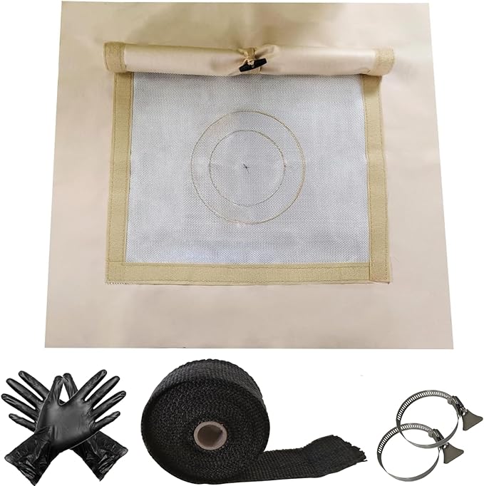 DANCHEL OUTDOOR Stove Jack Kit for Tent with Rain Flap Cover for Dia. 4''/5.85'', Fire Resistant Wood Stove Hole for Canvas Tent Hot Tent Chimney, Side Wall A/C 4 Season