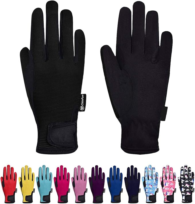 ChinFun Horse Riding Glove Equestrian Gloves Kids for Boys Girls Horseback Riding Gloves Grip for Youth Children Riding Sp...