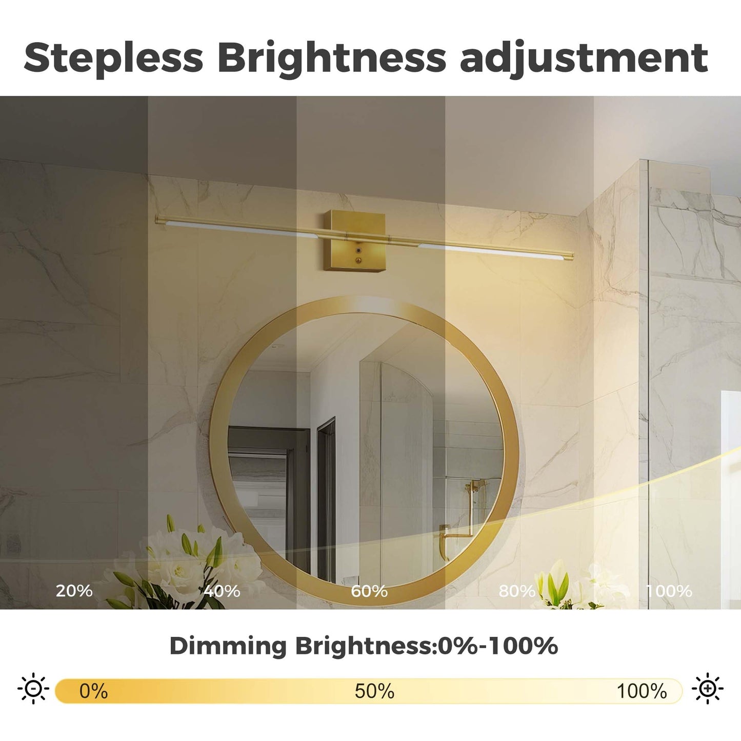 DORESshop Battery Operated Wall Sconces Set of 2, Dimmable, 29 Inch Gold Metal Lights with Remote Control
