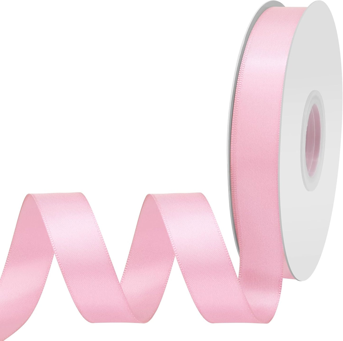 Pearl Pink Satin Ribbon 3/4" X 50 Yards Solid Color Double Faced Ribbons Perfect for Crafts Wedding Decor Bow Making Arts Sewing and More