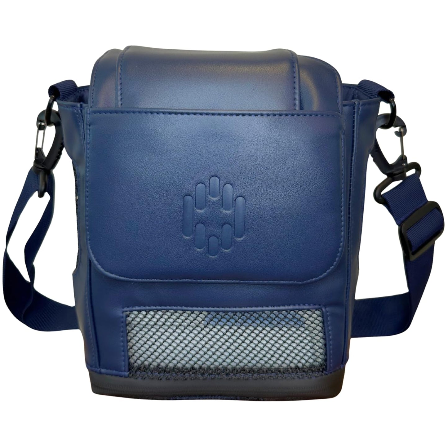 Leather Shoulder Bag for Inogen One G5 & Rove 6 – Portable Oxygen Concentrator Case Fits Single BA-500 & Double BA-516 Battery - Navy