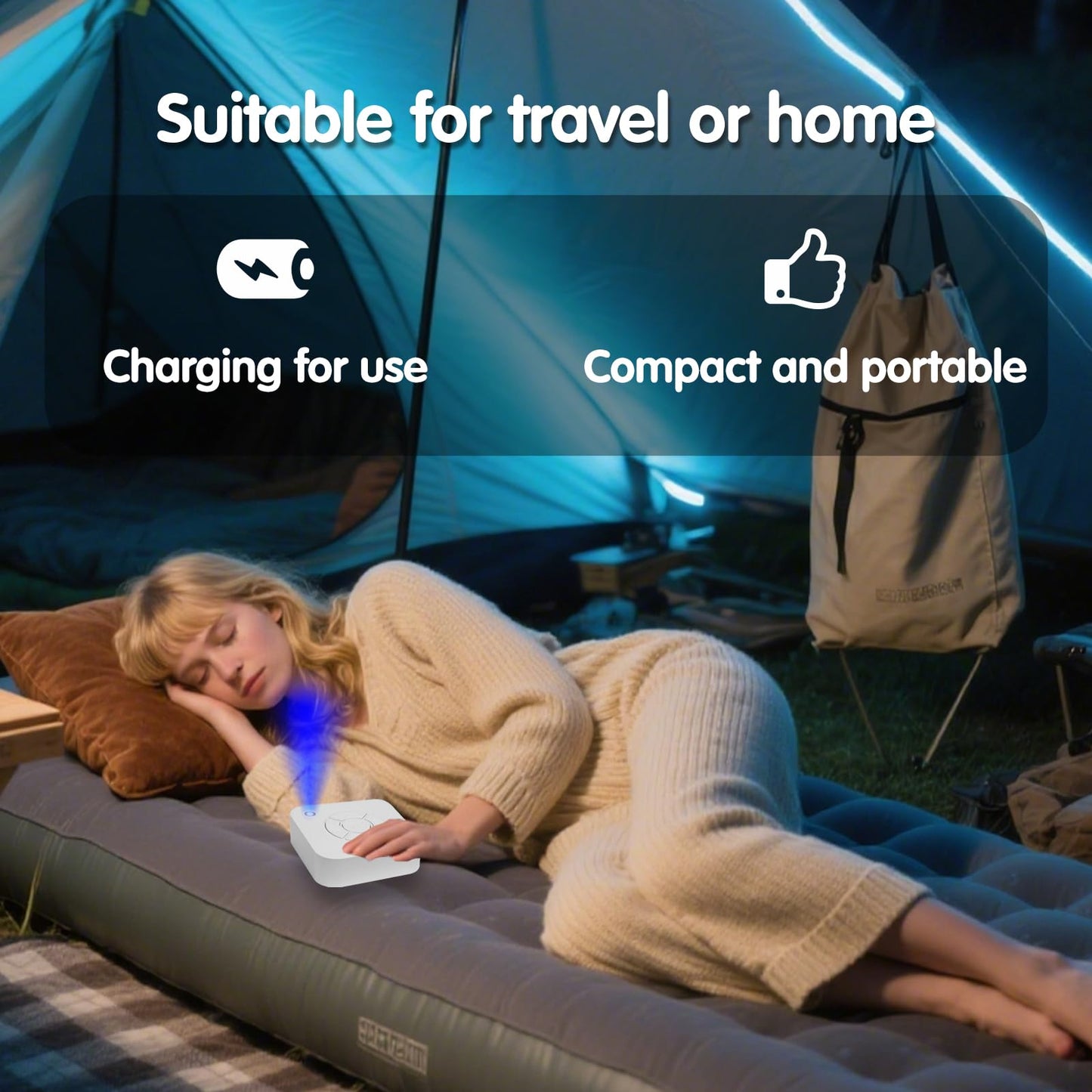 White Noise Sleep Machine,Sleep Aid for Adults & Babies,9 Soothing Sounds,White Noise,Ocean Waves,Rain,etc,Rechargeable,Portable with LED Breathing Light,15/30/60min Timer,Ideal for Home,Office,Travel