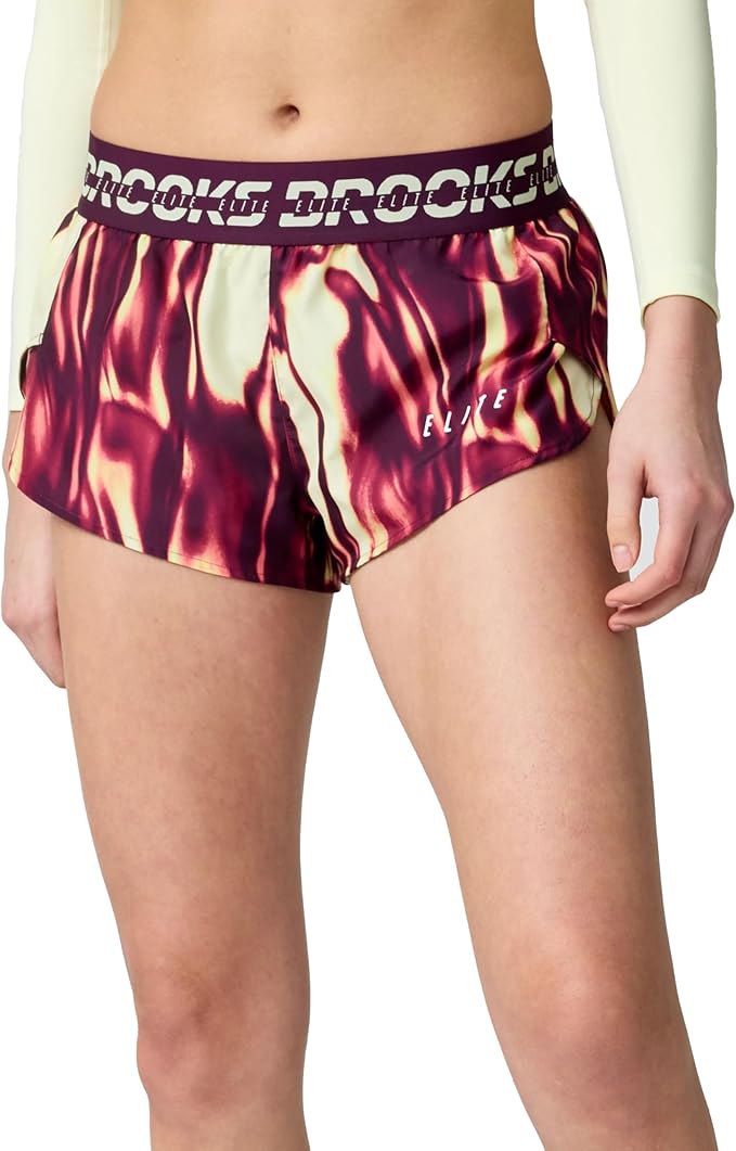 Brooks Women’s PR Elite Split Short, 2" Inseam Racing Shorts with Side Splits, Lightweight Brief Liner & Mid-Rise Fit