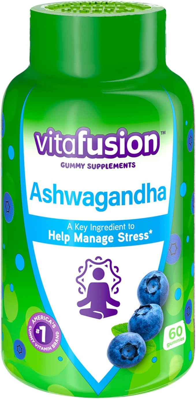 Vitafusion Ashwagandha Gummies 60 Count and Vitamin C Gummies 150 Count for Immune Support
