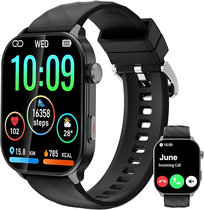ALRETOME Smart Watch for Men with Built-in GPS, Bluetooth Call(Answer/Make Calls), Fitness Tracker, 2.1" HD Screen, Heart ...