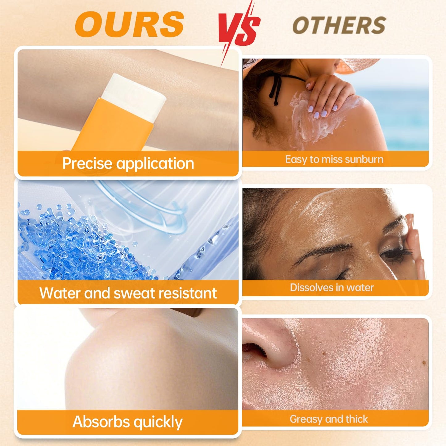 Reef Safe Sunscreen Stick SPF 50+ Broad Spectrum UVA/UVB Protection Water Resistant 80 Min Face & Body with Ceramides & Squalane