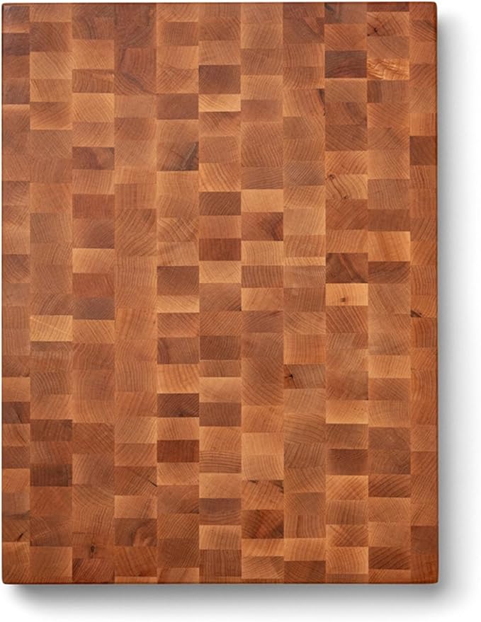 John Boos CCB Series Rectangular Wooden Maple Cutting Board 20”x15” – 2.25” Thick, 21-lb Reversible Butcher Block with End-Grain & Finger Grips – Made in the USA
