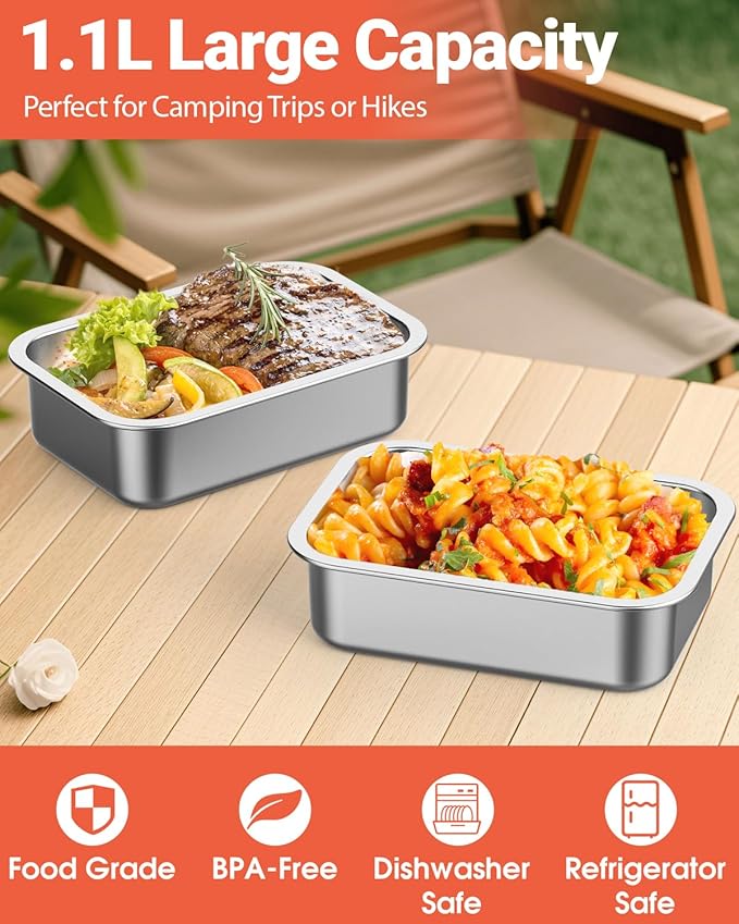 Cordless Electric Lunch Box 1100ML Stainless Steel Container
