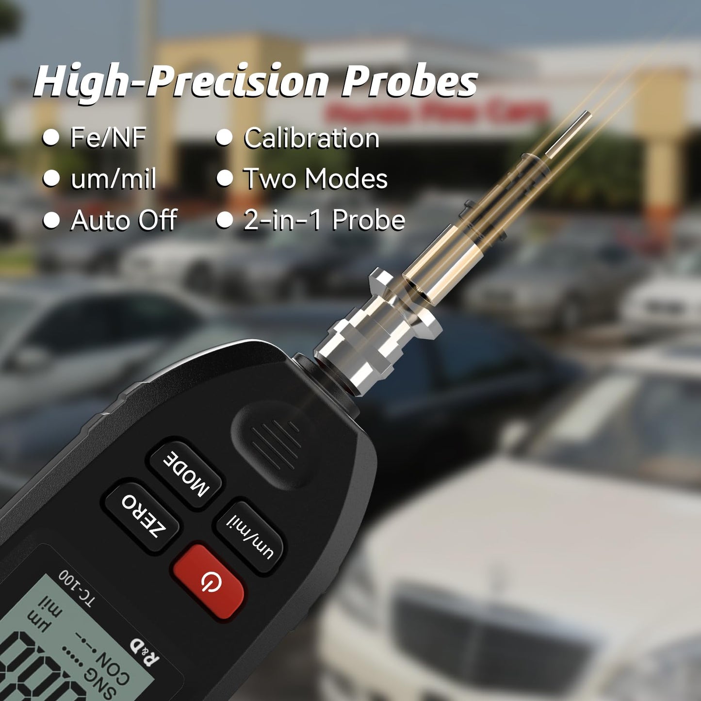 Car Coating Thickness Meter for Used Car Buyers, Paint Mil Thickness Meter Gauge Check The Car’s Original Coating Auto Car Paint Meter (Black)