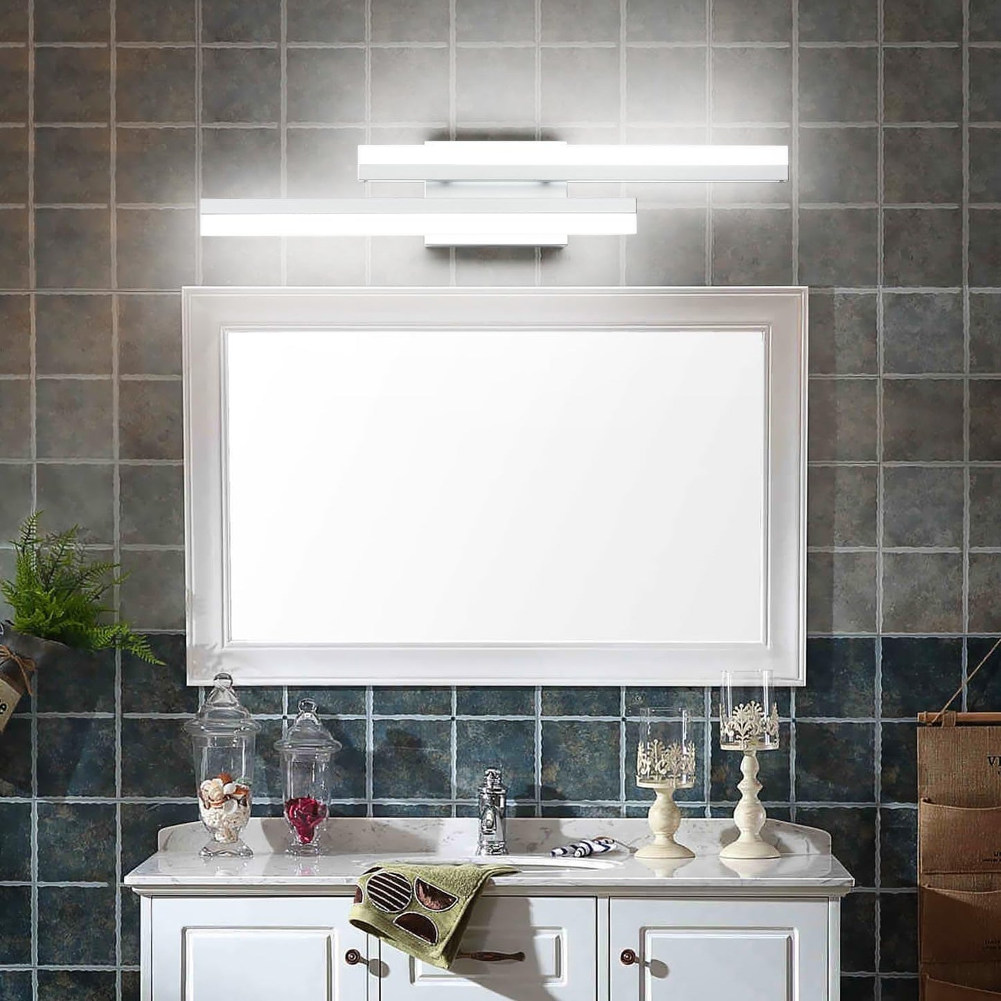 Presde 24-Inch Led Bathroom Vanity Light Fixture, Silver Aluminum, Model 6660-610Mm, Non-Dimmable Over Mirror Lighting