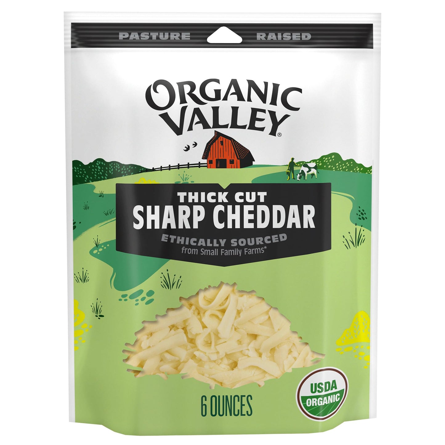Organic Valley Organic Thick Cut Shredded Sharp Cheddar Cheese