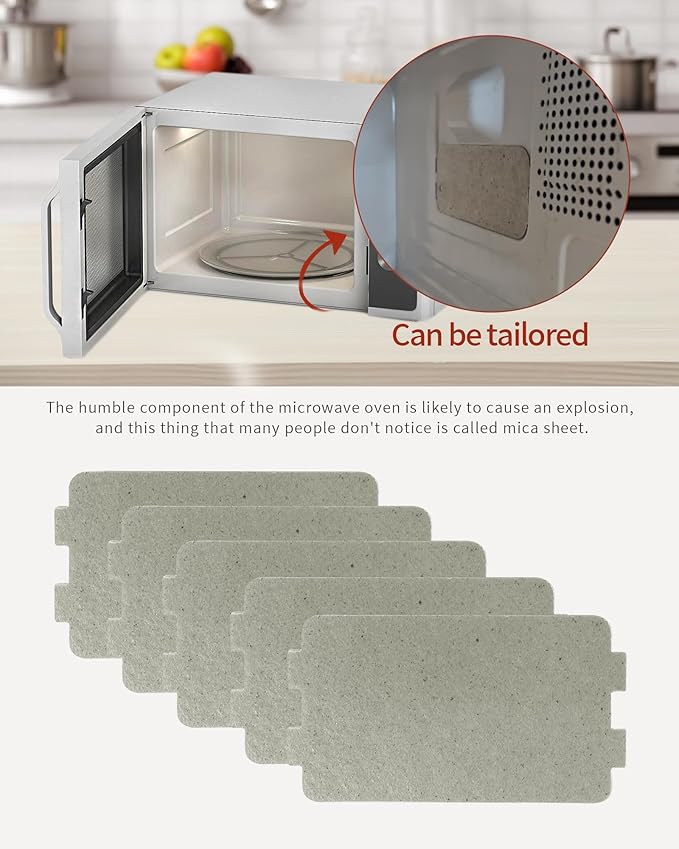 5 PCS Waveguide Cover, Universal Microwave Oven Mica Plate Sheet, 117mm X 64mm, Replacement Accessory for Home Kitchen Office