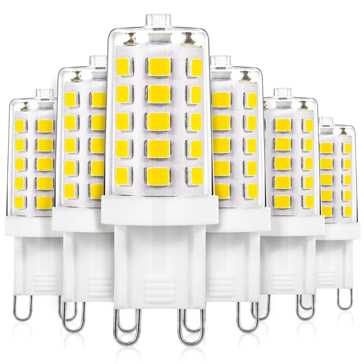 Joutameili 6 Pack G9 LED Bulb 4W Equivalent 40 Watt, No Flicker LED G9 Bulb, T4 Halogen Light Lamp Replacement, 120V Daylight Co