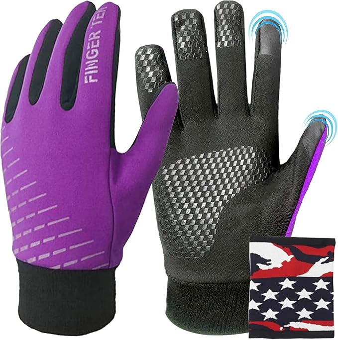 FINGER TEN Kids Winter Gloves Warm Waterproof with Free Neck Warmer Boys Girls Touchscreen for Cold Weather Outdoor Sports