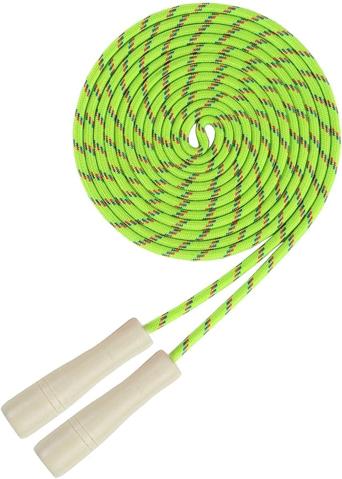16 FT Long Jump Rope for Kids, Adjustable Double Dutch Skipping Rope with Wooden Handle, Multiplayer Team Jumping Rope for...