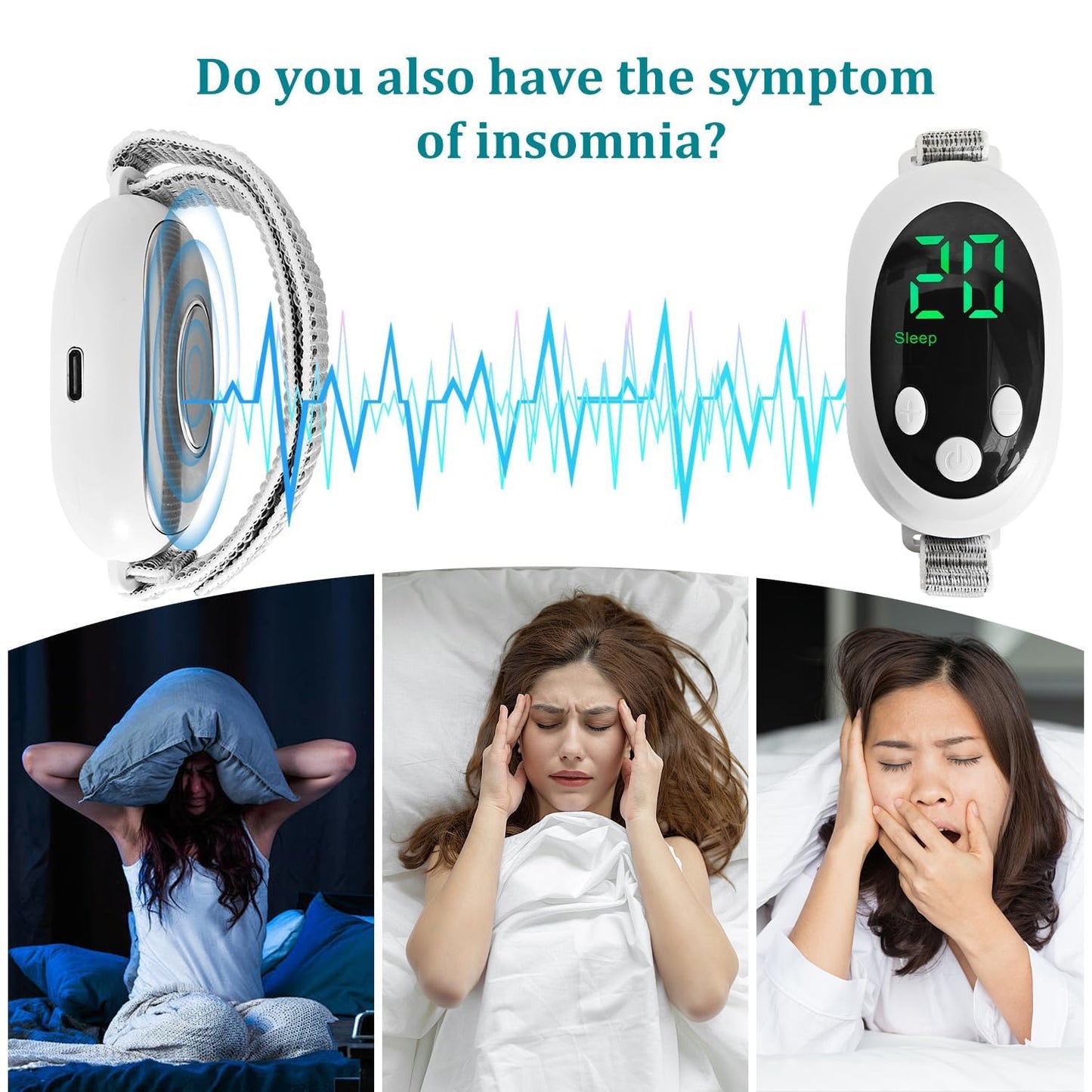 Handheld Sleep Aid Device, Anxiety Device, Relief Anxiety Help Sleep, Promotes Rest, USB Rechargeable