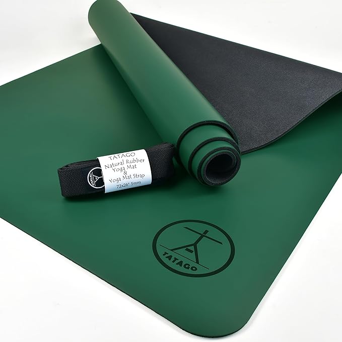 Tatago Hot Yoga Mat Non Slip-Professional Grade Natural Rubber Yoga Mat, Pliates Mat, Stretching Mat or exercise mats for ...