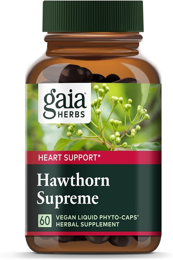 Gaia Herbs Hawthorn Supreme - Hawthorn Berry Supplement to Support Heart Health - for Use at Every Age and Stage to Sustain and Support The Heart - 60 Vegan Liquid Phyto-Capsules (30-Day Supply)