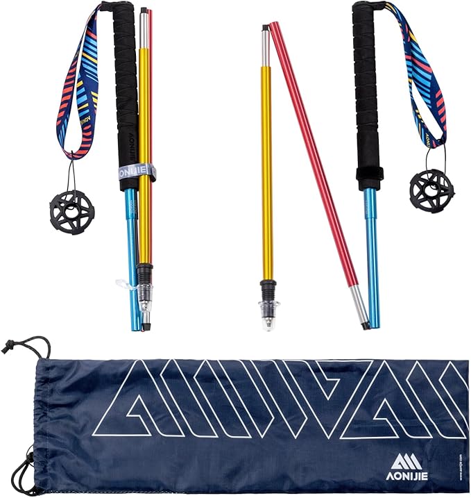 AONIJIE Trekking Poles 2-Pack - Anti-Shock Ultra-Light Collapsible Walking & Hiking Sticks for Trail Running, Backpacking,...