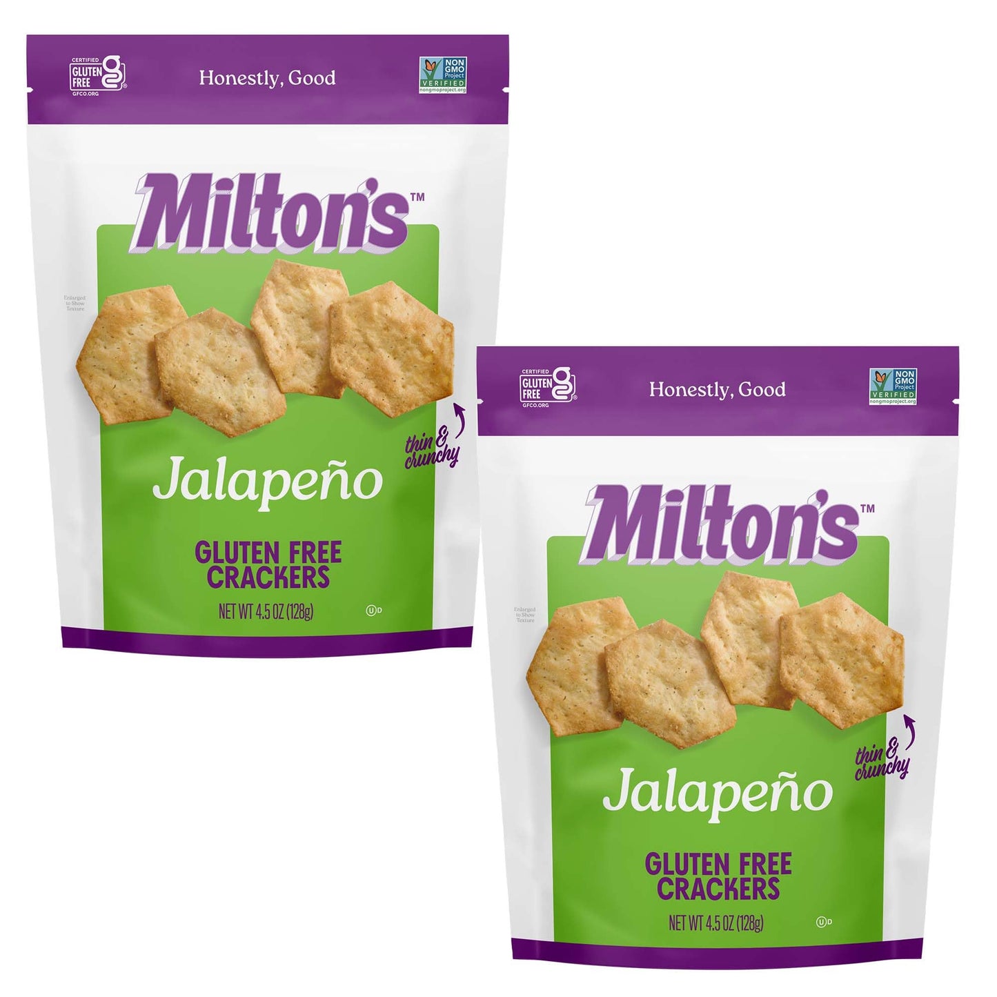 Miltons Gluten Free Crackers, Jalapeo - Non-GMO Project Verified, Kosher, Certified Gluten Free Snack, 5 Grains In Every Bite -