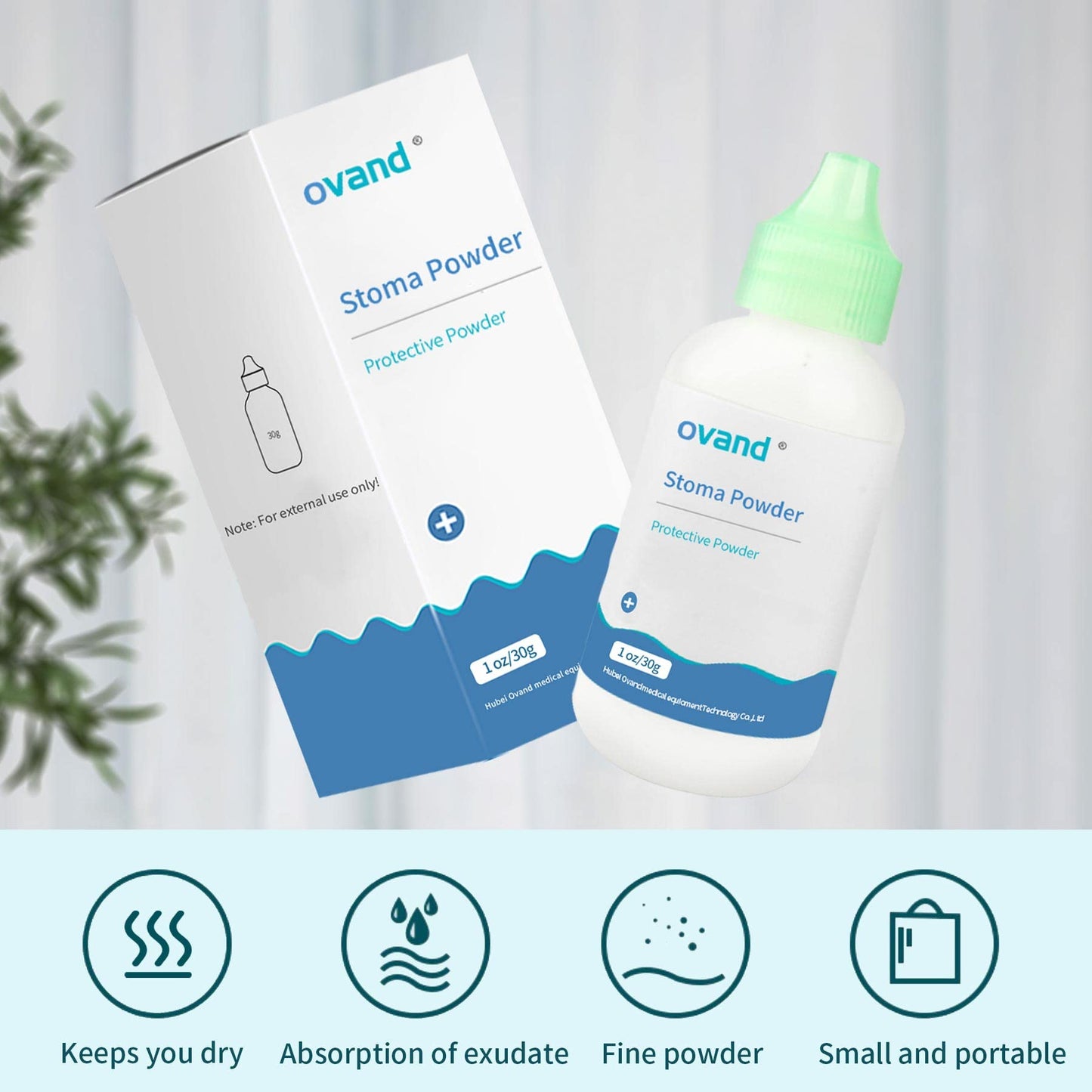 ovand Stoma Powder,Skin Barrier Protection Ostomy Powder Supplies - Stoma Adhesive Powder,1 oz (2 Bottles)