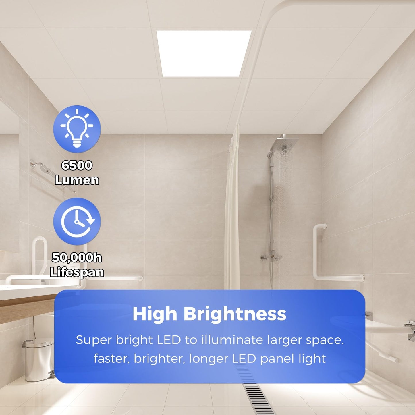 Aikvsxer 36 Pack 2X2 Led Flat Panel Light  Flush Mount Ceiling Light Kitchen Lighting Fixtures Bright 6500Lm 0-10V Dimmable Switchable 3000K/4000K/5000K/5700K/6500K  30W/35W/40W/45W/50W
