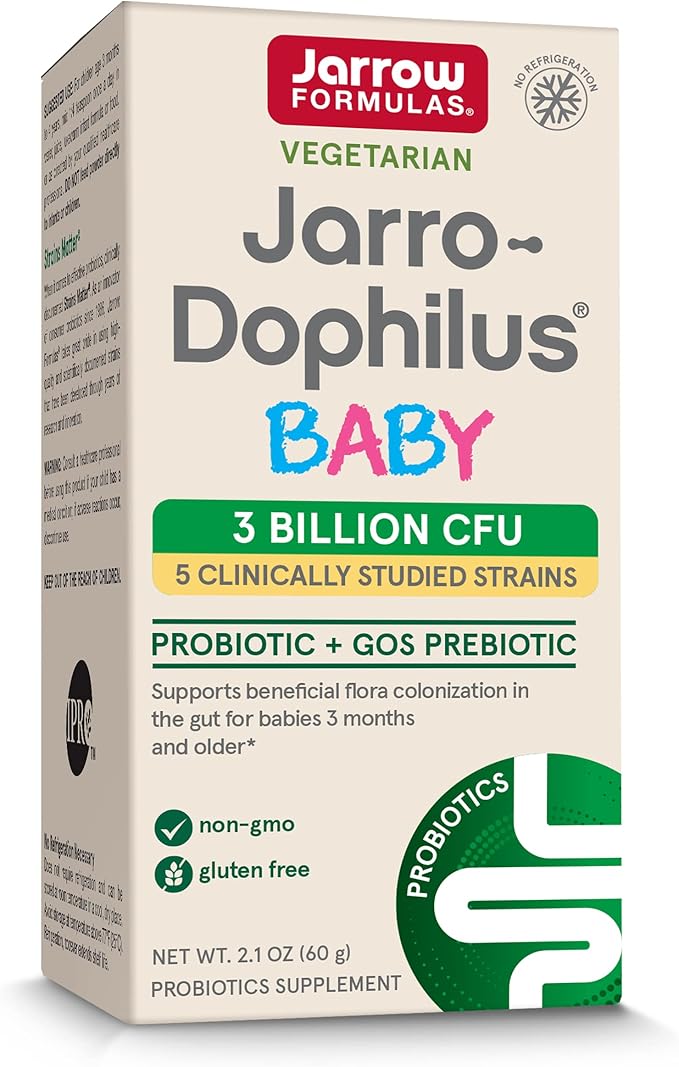 Jarrow Formulas® Jarro-Dophilus® Baby Probiotic + GOS Prebiotic, Dietary Supplement, Gut Support for Babies, 2.1 oz Powder, 60 Day Supply
