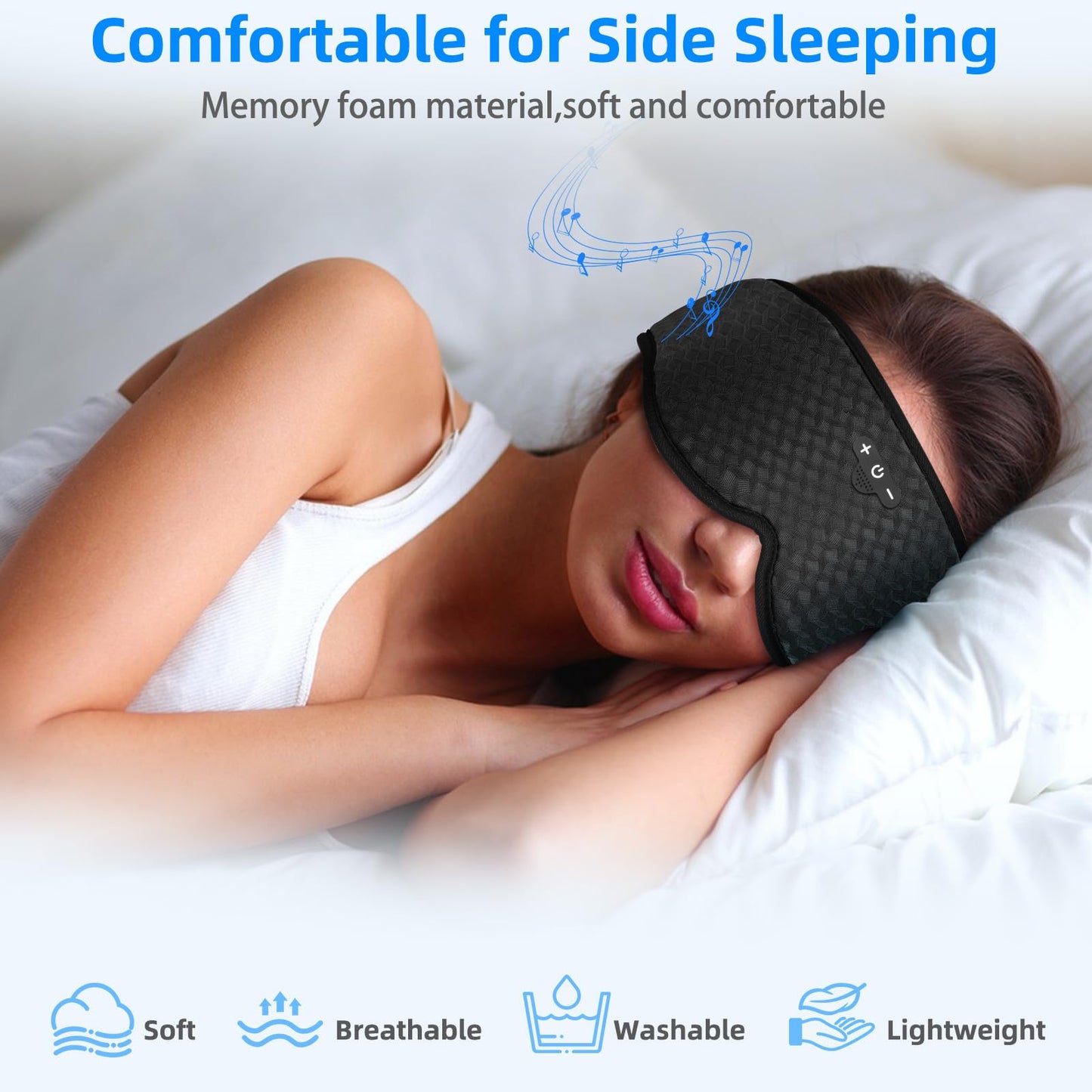 Sleeping Eye Mask with Headphones, Wireless Bluetooth 5.4 Sleep Mask for Men Women, Sleeping Headphones for Side Sleepers, Cool Gadgets Gifts