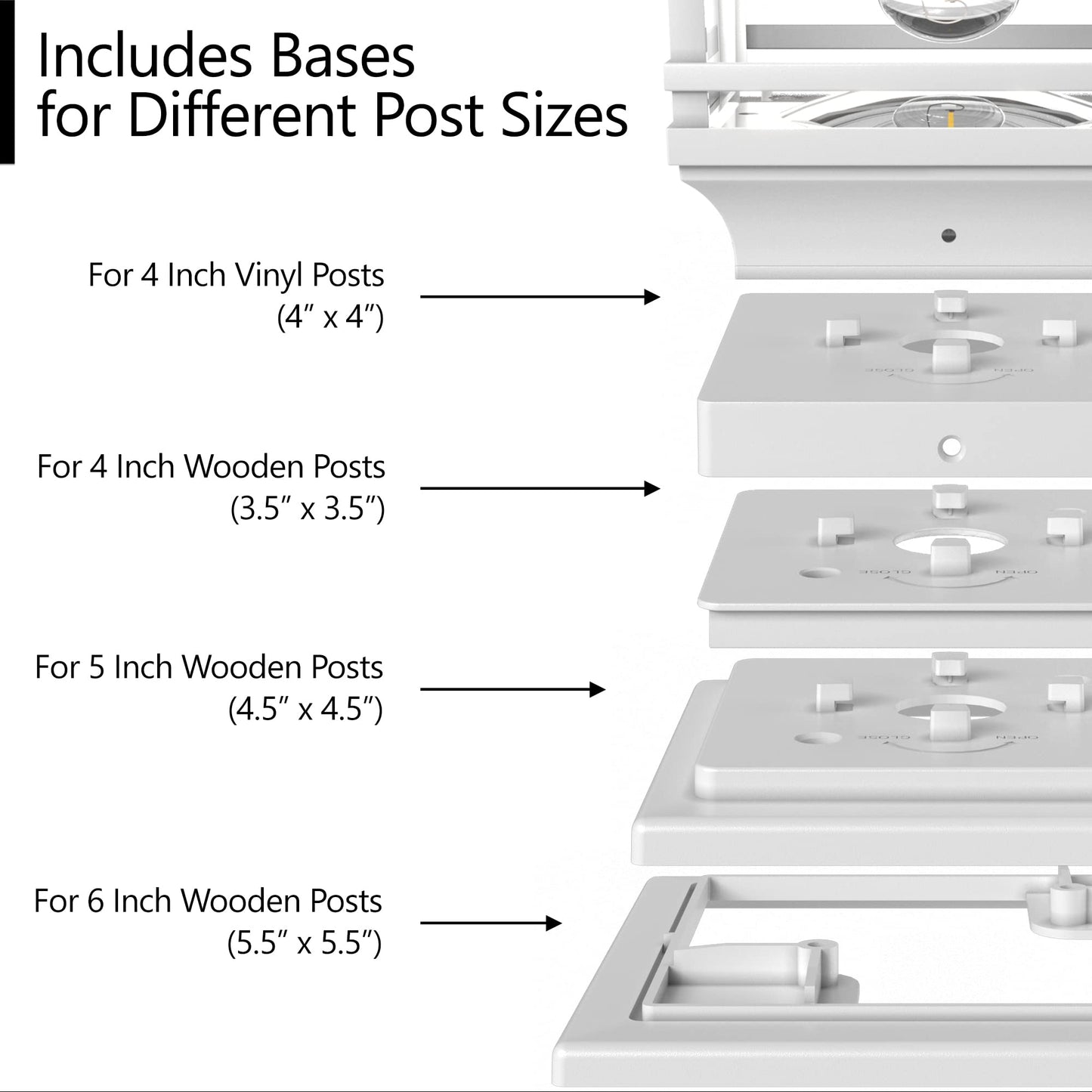 Davinci Lighting Edison Solar Post Cap Lights - 4X4/5X5/6X6 - Bright Led - Pearl White - 1 Pack